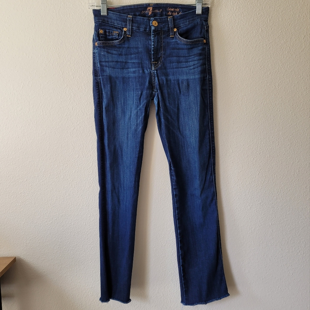 7 For All Mankind Kimmie Straight Leg Jeans Denim Pants High Waisted